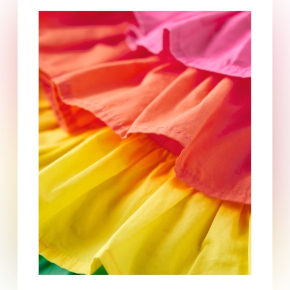Gymboree Girls Rainbow Tiered Skort - Festive Fruit - Pink/size 7 - Picture 3 of 8